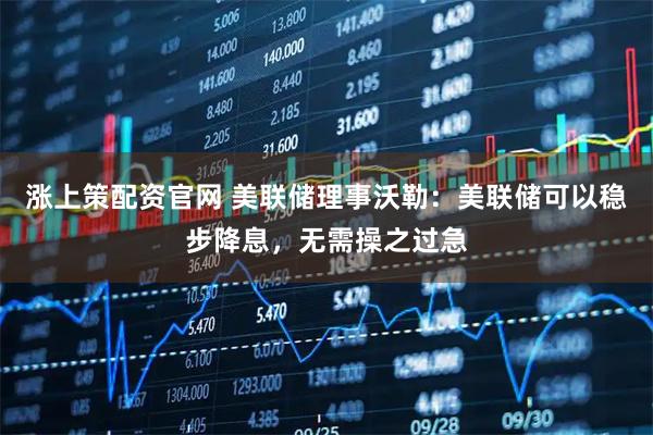 涨上策配资官网 美联储理事沃勒：美联储可以稳步降息，无需操之过急
